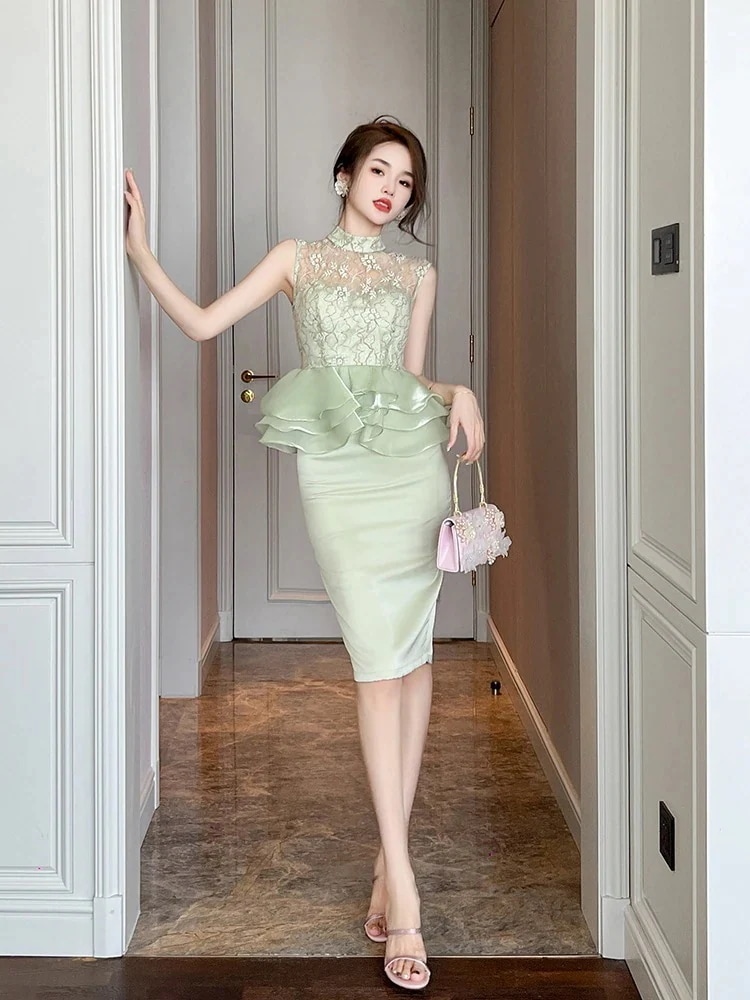 ワンピース フォーマル パーティードレス キャバドレス 着痩せ 大人 チャイナドレス 同窓会 披露宴 卒業式 結婚式 演奏会 ウェディング 成人式 正式 163 二次会 発表会