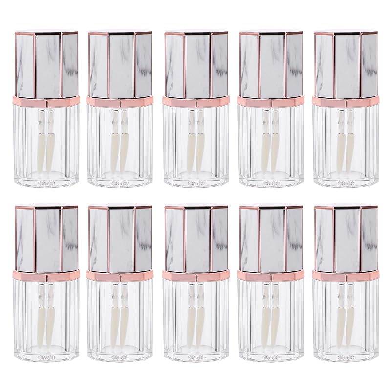Frcolor 10個 リップグロスチューブ 口紅チューブ リップクリームチューブ 口紅容器 5ml リップグロスボトル リップ グレーズ ボトル 小分けボトル 詰め替え容器 空チューブ 空コンテナ