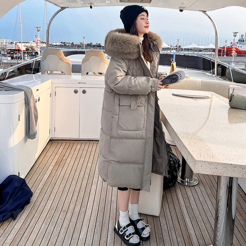 厚手 ダウンジャケット 冬 レディース ロングコート ファー アウトドア 防寒服 ベンチコート 防風 無地 柔らかい 韓国風 | QPQPQ ダウンジャケット 中綿コート レディース ダウンコート