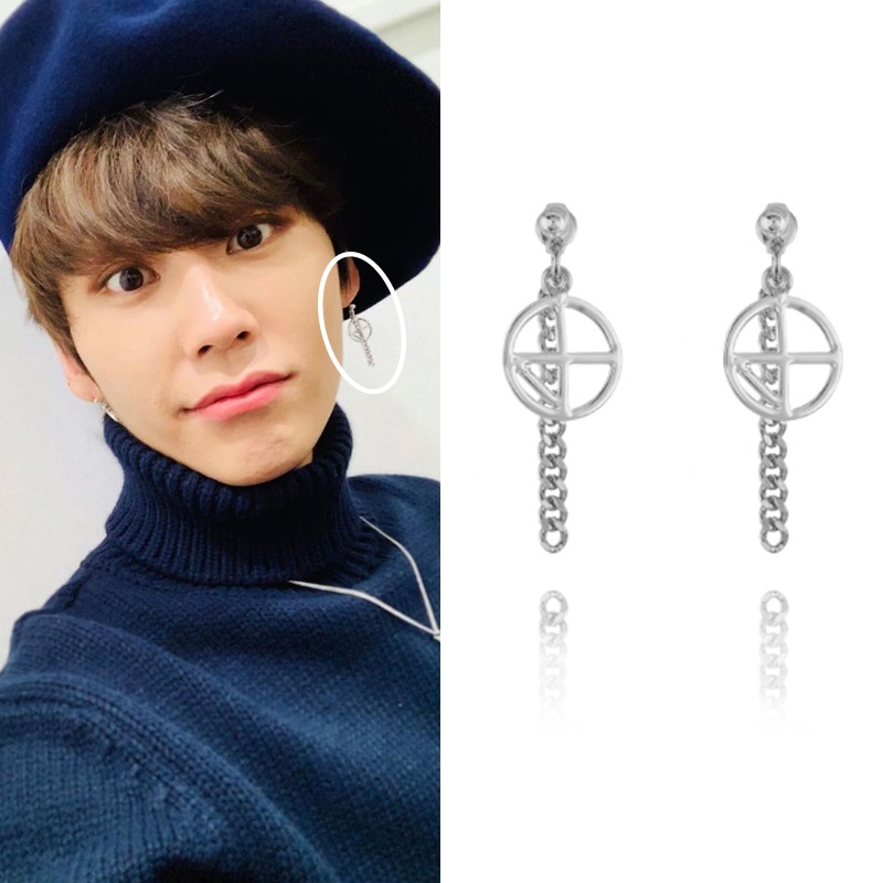 [BTOBのチョンイルフン着用] ノンノンロゴピアス 韓国男子アイドルファッションジュエリー 韓国ジュエリー カスタムジュエリー