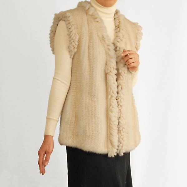 パールミンク編み込みベスト