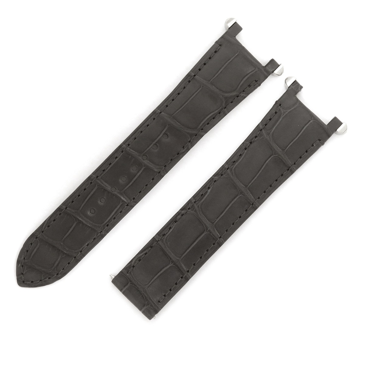 カルティエ Cartier 腕時計パーツ パシャ 41mm用 クロコバンド クロコダイル グレー 未使用 純正 尾錠用 ベルト ストラップ 21ｍｍ グレー 【中古】