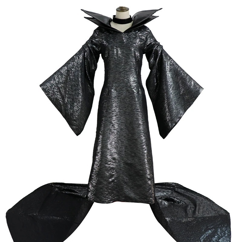 K1567眠っている魔法のマーリンフィソンのコスプレ服と同じ黒いスカートの映画とテレビの演出の漫展の服の女性
