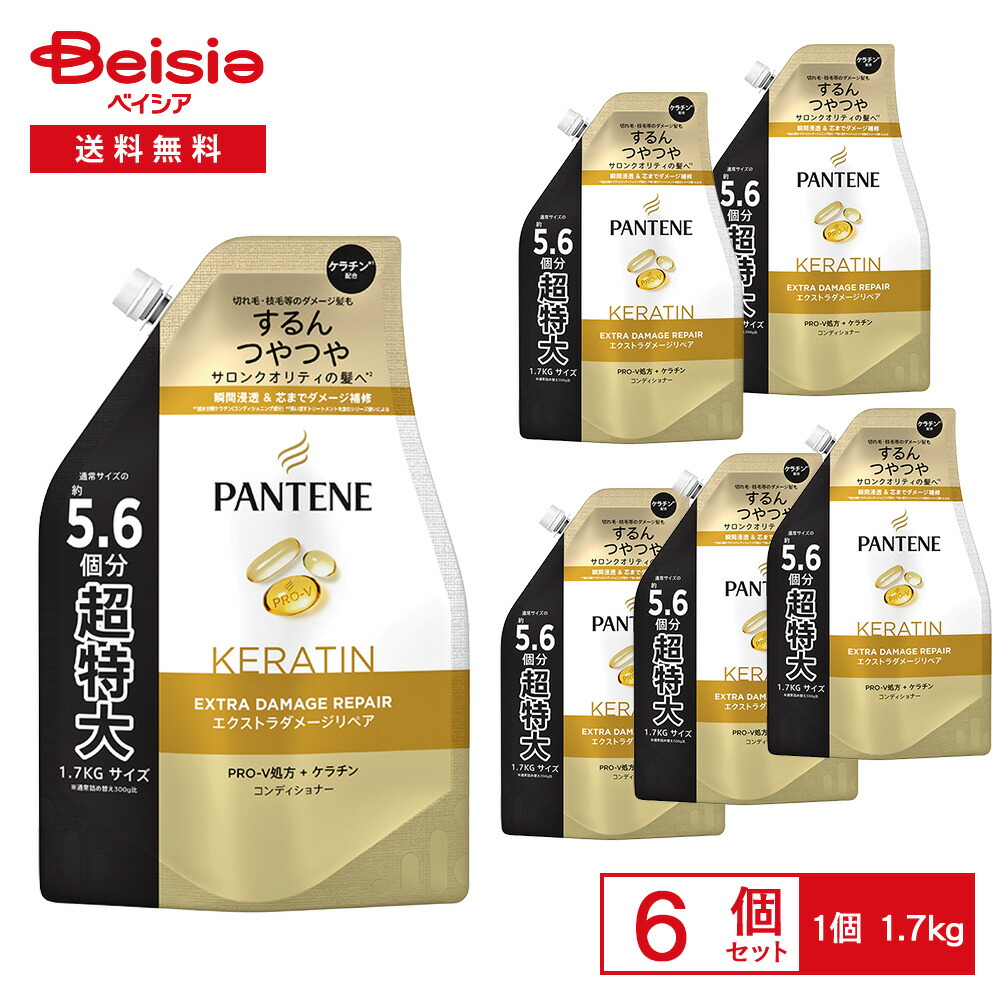 P&G パンテーン(PANTENE) エクストラダメージケア トリートメントコンディショナー つめかえ超特大 1.7kg 6個セット 詰め替え 大容量 ダメージ 補修 ヘアケア