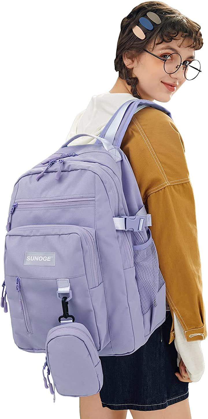 リュック リュックサック バックパック 独立ポーチ付き pc ラップトップバックパック 15.6インチ パソコンバッグ(パープル)