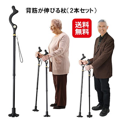 背筋が伸びる杖（２本セット）送料無料ポイント3倍...のサムネイル