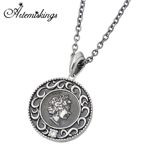 アルテミスキングス ARTEMIS KINGS リバーシブル コイン シルバー ネックレス アクセサリー チェーン45 50cm キュービック 王冠 シルバー 925 AKP0051 CN0008