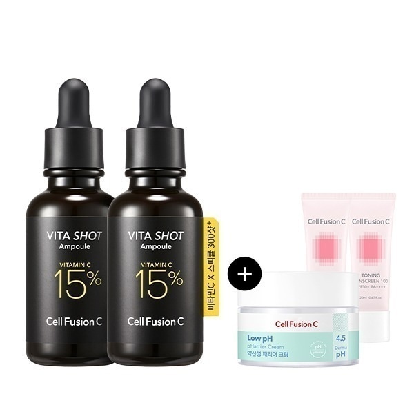 [25SS/New]トーニングCビタ ショットアンプル20g+20g (+トーニングサンスクリーン20ml*2+ペリアクリーム55ml贈呈) #純粋 ビタミンC 15%+スピキュール 300ショット