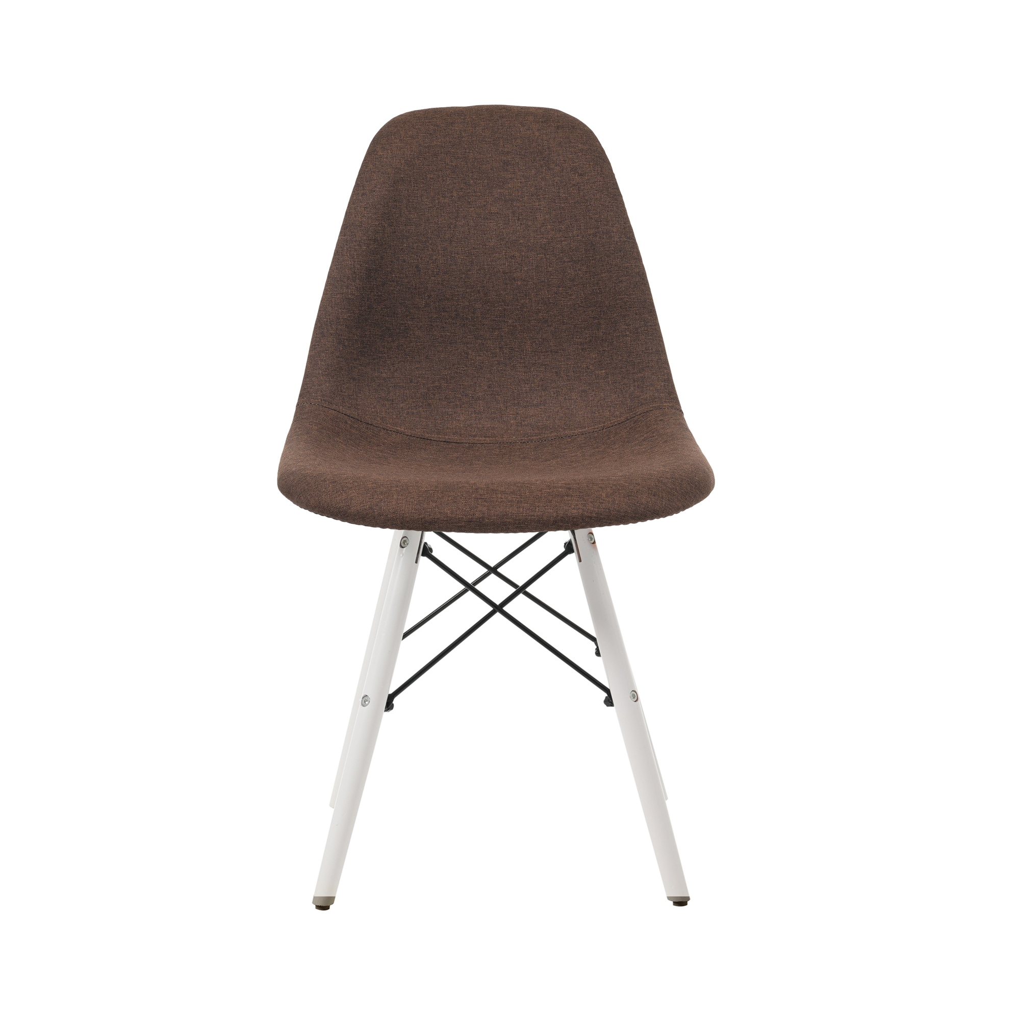 【国内出荷-送.料.無.料】【2脚】【ブラウン座面＆ホワイト脚】【ファブリック】イームズチェアリプロダクトイームズチェアDSWダイニングチェアDSWダイニングチェアーeamesイームズチェアーイームズ