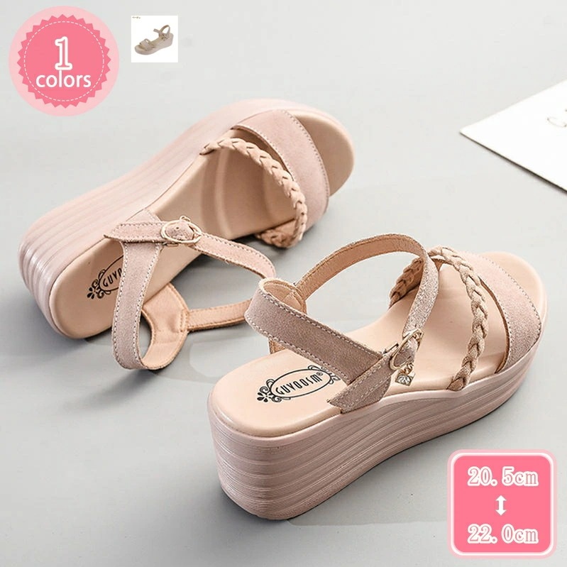 大きいサイズ サンダル ウェッジソール サンダル 厚底 サンダル レディース ハイヒール ストラップ シューズ 大きいサイズ 小さいサイズ ヒール高め 可愛い サンダル レディース つっかけ 厚底 クッション ウェッジソール 黒