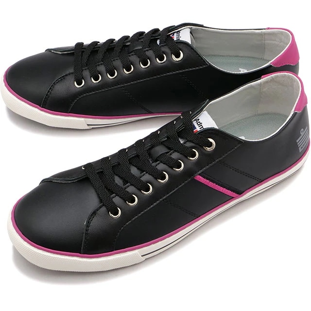 スニーカー ワトフォード [AD-601] メンズレディース Black/Pink 黒 ブラック系