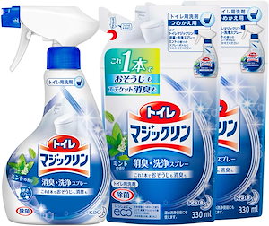 【即納】【まとめ買い】トイレマジックリン トイレ用洗剤 消臭洗浄スプレー ミントの香り 本体1個+替2個