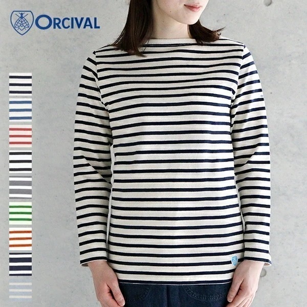 【SALE 20%OFF】オーシバル / オーチバル ORCIVAL コットンロード フレンチバスクシャツ ボーダー #B211 カットソー レディース 定番 2024SS