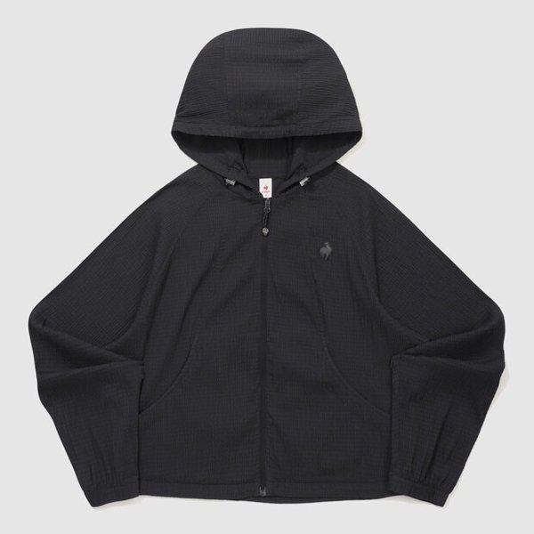 [] プチプリーツルーズフィット軽量ウーブンジャケットBLK / QR222OJK51