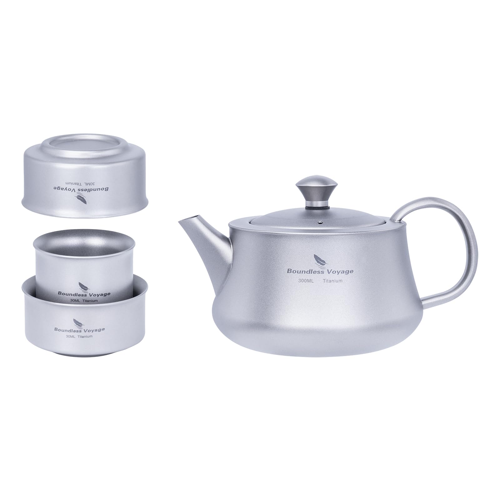 Boundless Voyage チタン急須湯呑みセットティーポット 茶こし付き おしゃれ かわいい シンプル 300ml 2~3杯用 急須 直火 耐熱 軽量 サビない 茶具 お茶 ポット お家 事務