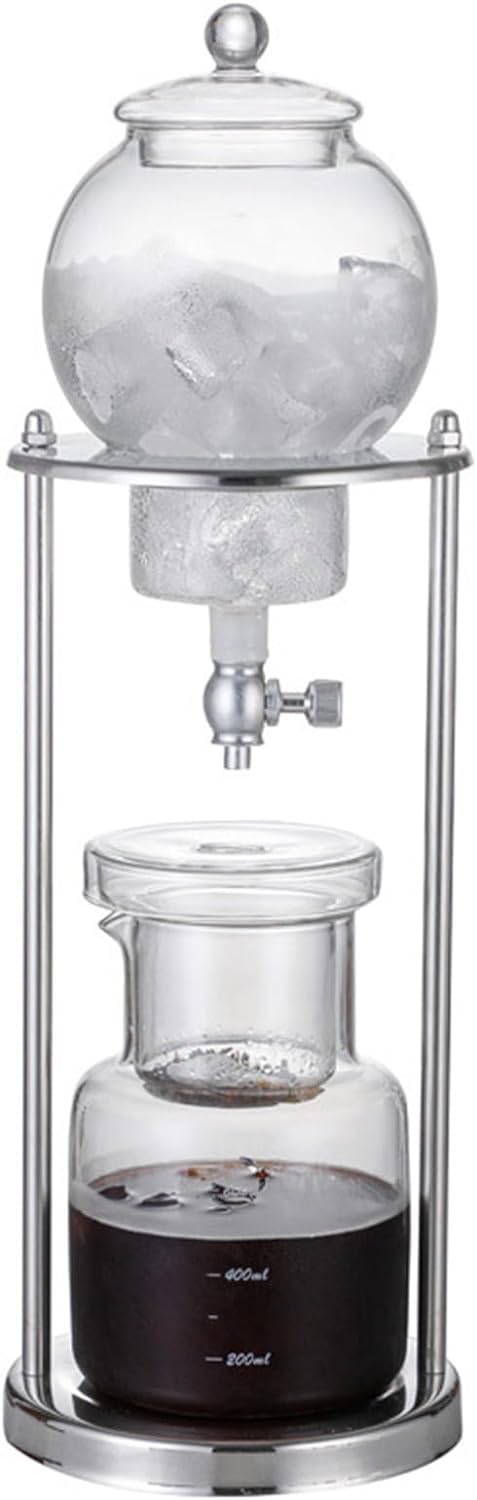 アイスコーヒーメーカー 水出しコーヒー 器具 ボトル ウォータードリッパー ステンレス鋼 ice coffee対応 透明 耐熱ガラス エスプレッソ手作り 家庭用 (シルバー 1000ML)