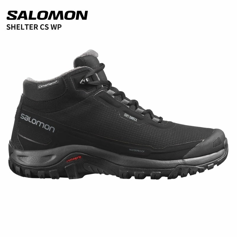サロモン ハイキングブーツ SALOMON SHELTER CS WP メンズ 男性 ブーツ トレッキング 黒 ブラック