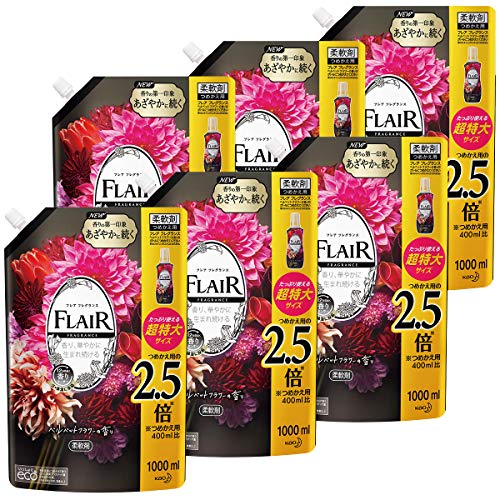 【ケース販売】 柔軟剤 ベルベット&フラワー 詰め替え 大容量 1000ml×6個