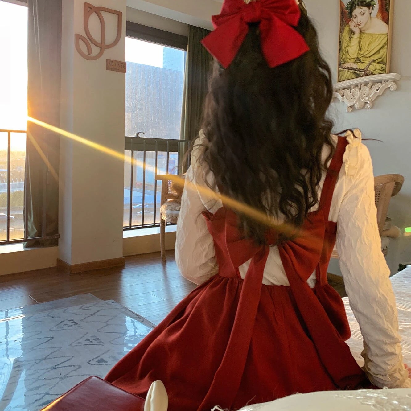 サンタコスプレ冬の新作インスタ30%までに制限年越し純欲風リボンキャミワンピ+レースボトムの2点セット ハロウイン