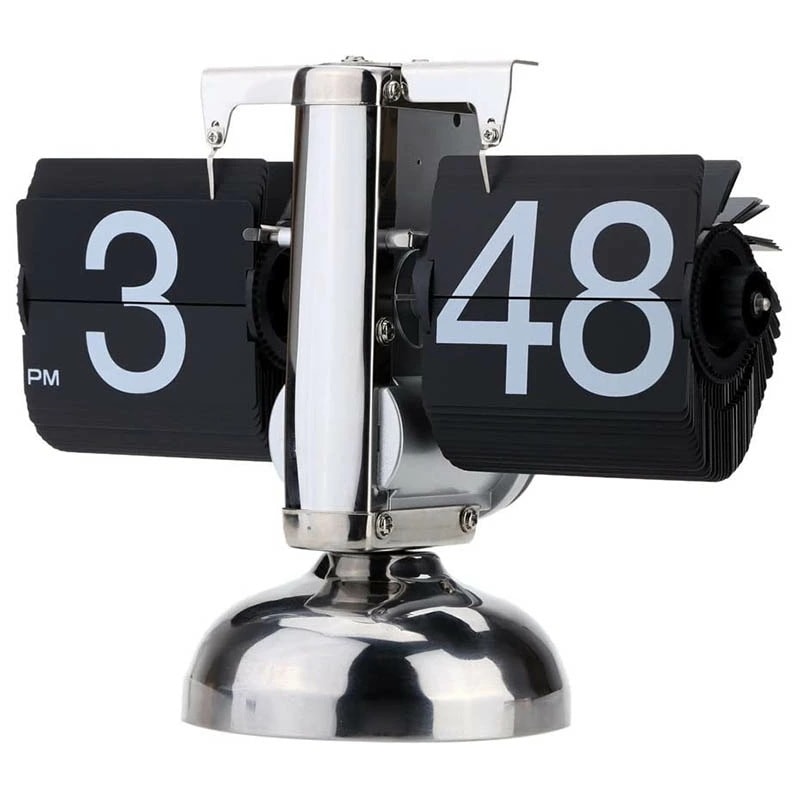 【短納期】レトロフリップスタンドクロック パタパタ時計 オートフリップページギアクロック 手動調整可能