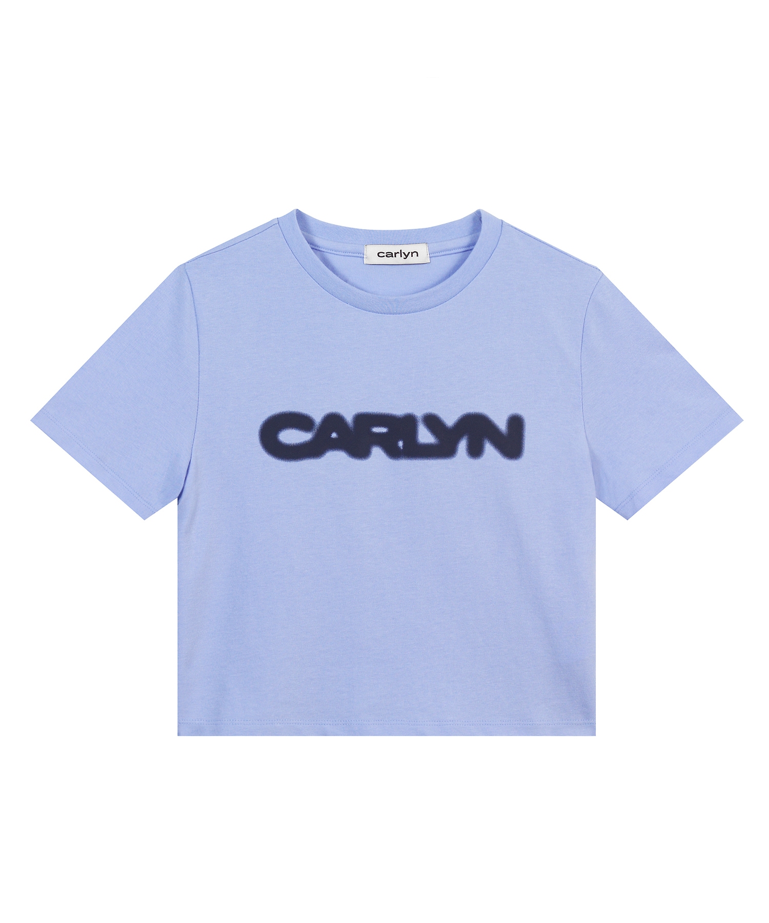 キャロリン・ブラーロゴクロップ T シャツブルー_T73101010U