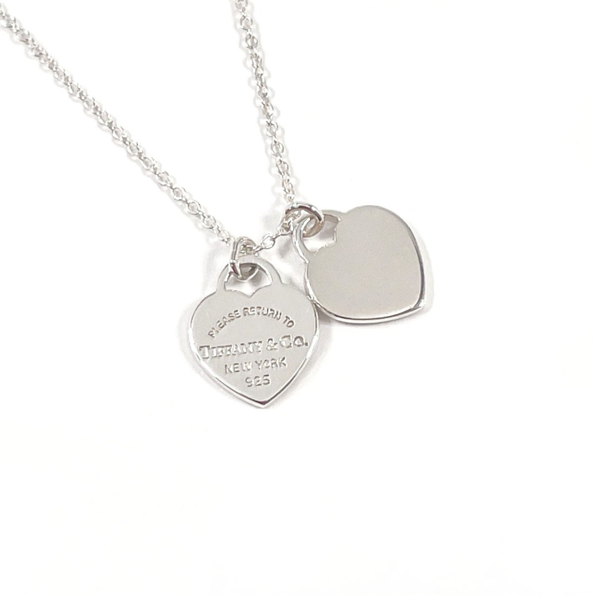 ミニ ダブル ハート タグ リターントゥ ネックレス シルバー シルバー925 レディース