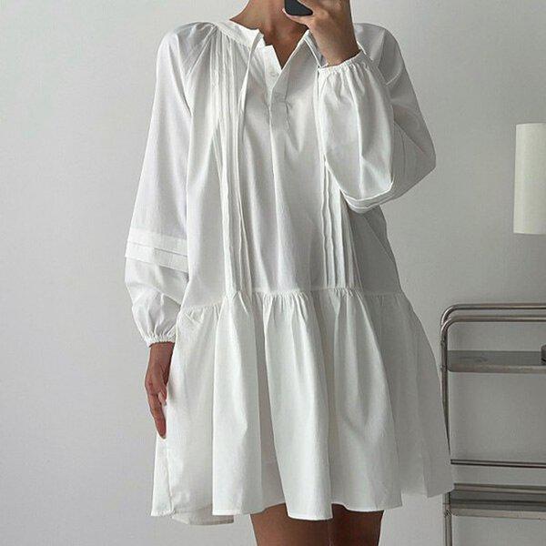 (OP) ルインピンタックミニワンピース 秋 ワンピース