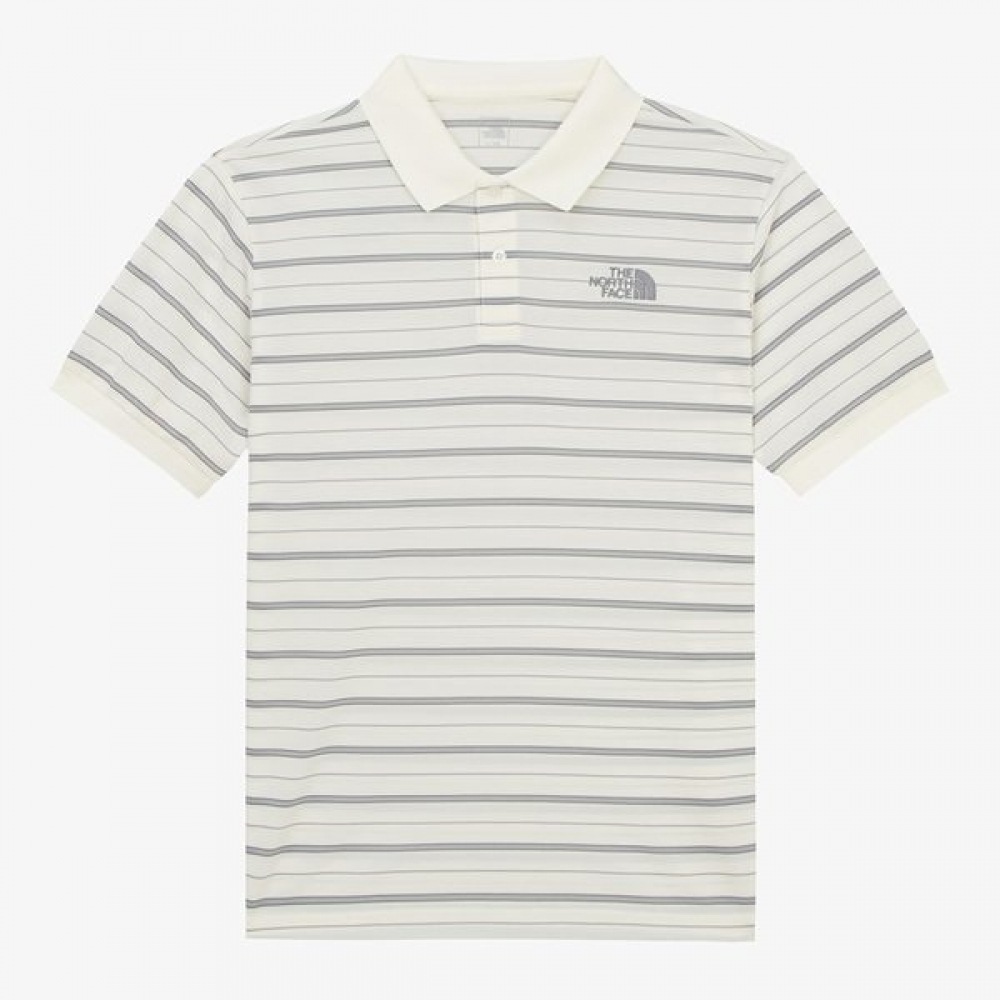 [ノースフェイス公式] NT7PR05C メンズクールマックスストライプ半袖ポロ_クリーム