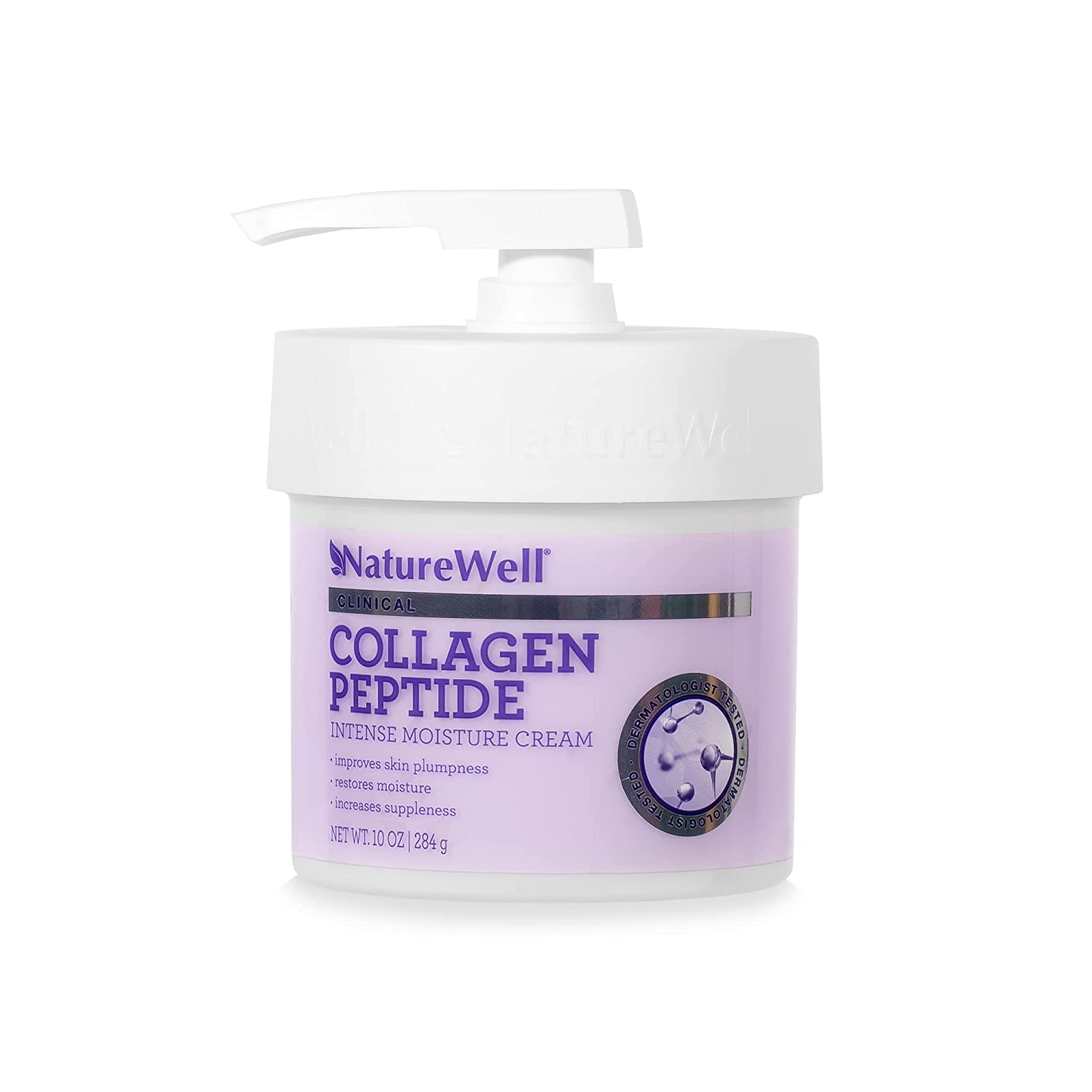 NATUREWELL顔首体のためのコラーゲンペプチドインテンシブモイスチャークリーム水分補給おたふくかぜ水分回復柔軟性向上のチエイジングクリーム10oz