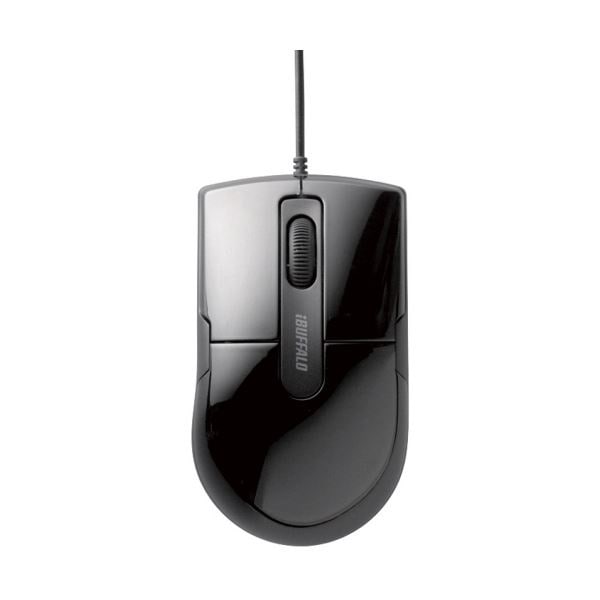 （まとめ） バッファロー 有線BlueLEDマウス 静音 3ボタン Mサイズ ブラック BSMBU26SMBK 1個 10セット