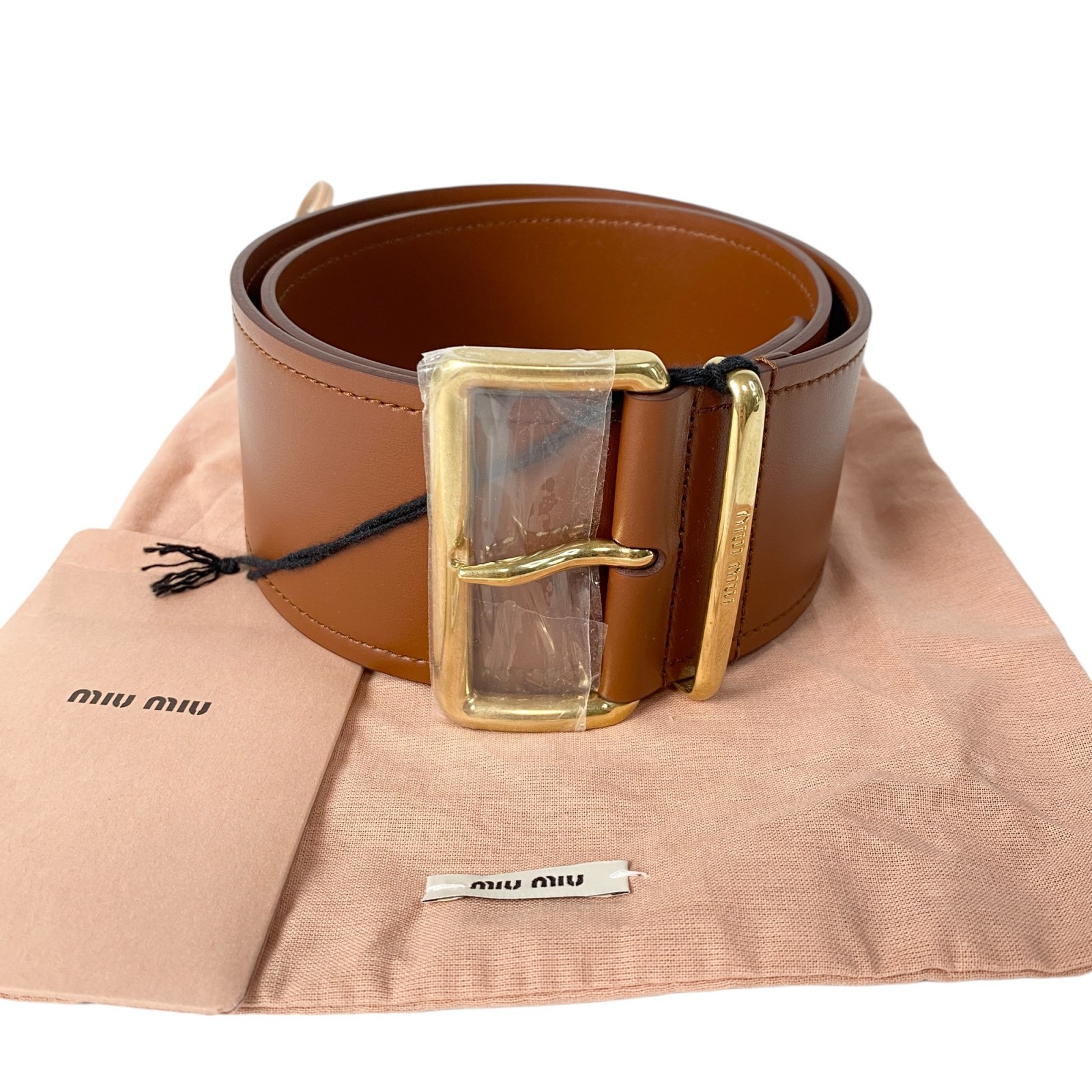 未使用 ミュウミュウ MIU MIU レディース レザー 75 ベルト 5CC589