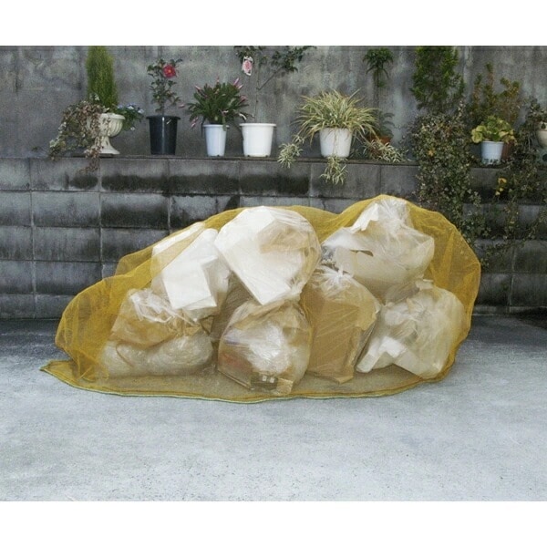 ミツギロン EG-39 ゴミ被せネット 3×4m イエロー ブラック 忌避 鳥獣対策用品 害獣対策 住宅 農作業 鳥害用品・カラスよけ・ハトよけ