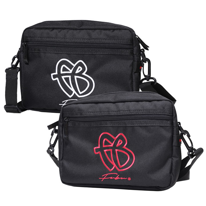 FUBU バッグ メンズ レディース 春夏秋冬用 全2色 小さいサイズ フブ ミニショルダーバッグ 大人 小さめ ポーチ おしゃれ シンプル 筆記体ロゴ スクリプトロゴ