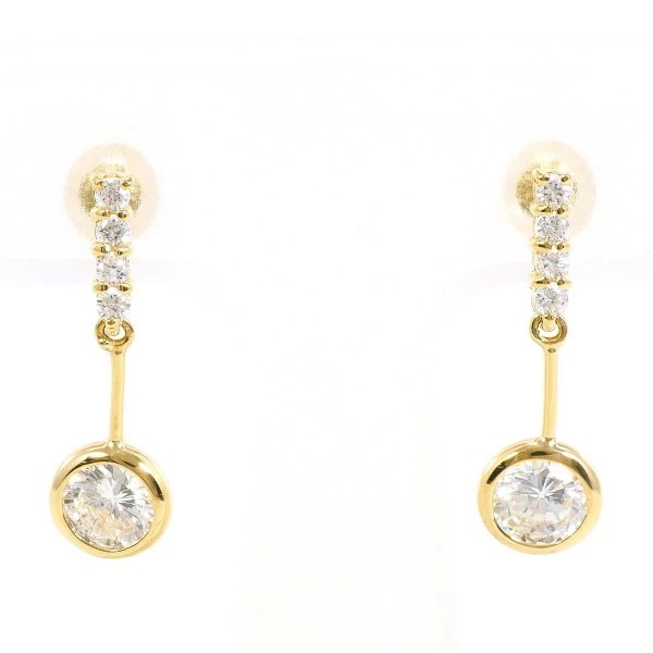 K18 18金 YG ピアス ジルコニア ジュエリー 中古