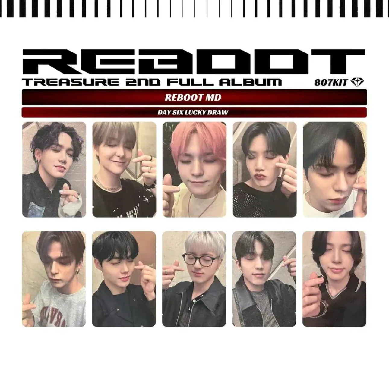 【最短当日発送】treasure 2nd full album reboot md day 6 lucky drawメンバ