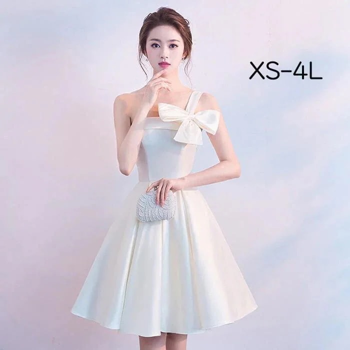 フォーマル ファスナータイプ リボン 結婚式 イブニングドレス レディース 膝丈 きれいめ 着痩せ ピアノ 袖なし チューブトップ 新品/第1弾キャンペーンドレス パーティードレス 発表会