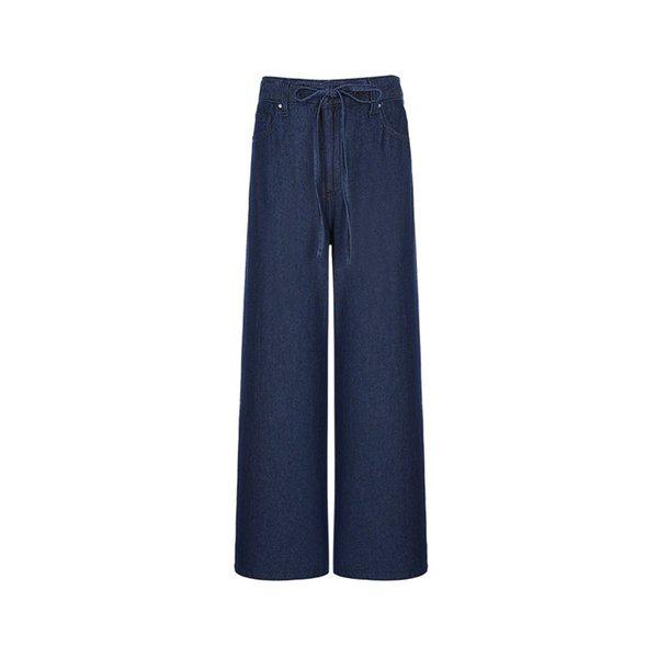 女性ジーンズ ストリング バックバンド ワイド ブルーブラック YP2D0095 B
