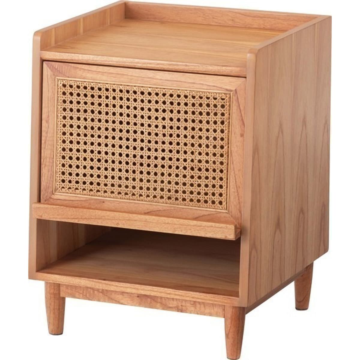 ナイトテーブル PM-514NA テーブル サイドテーブル おしゃれ 木製 天然木 スリム 引き出し 収納付き ナチュラル 寝室 ベッドサイド 完成品 収納棚 ミニテーブル サイドチェスト シンプル