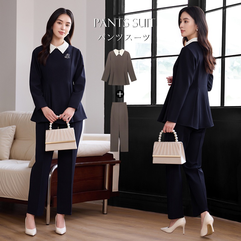 パンツスーツ レディース セレモニースーツ おしゃれ 入学式 卒業式 服装 ママ 母 卒園式 セットアップ オフィス 面接 黒 大きいサイズ