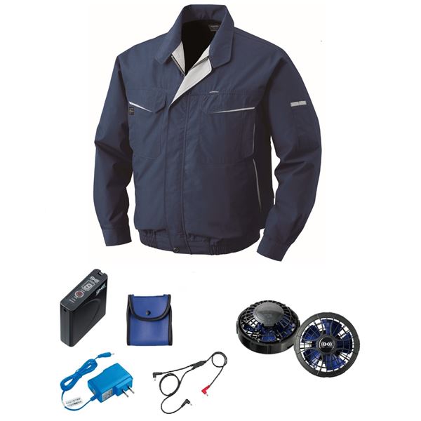 KU90470 空調服 R 綿・ポリ混紡 FAN2400SPBB・RD9261・LISUPER1セット ネイビー 5L 16,823円