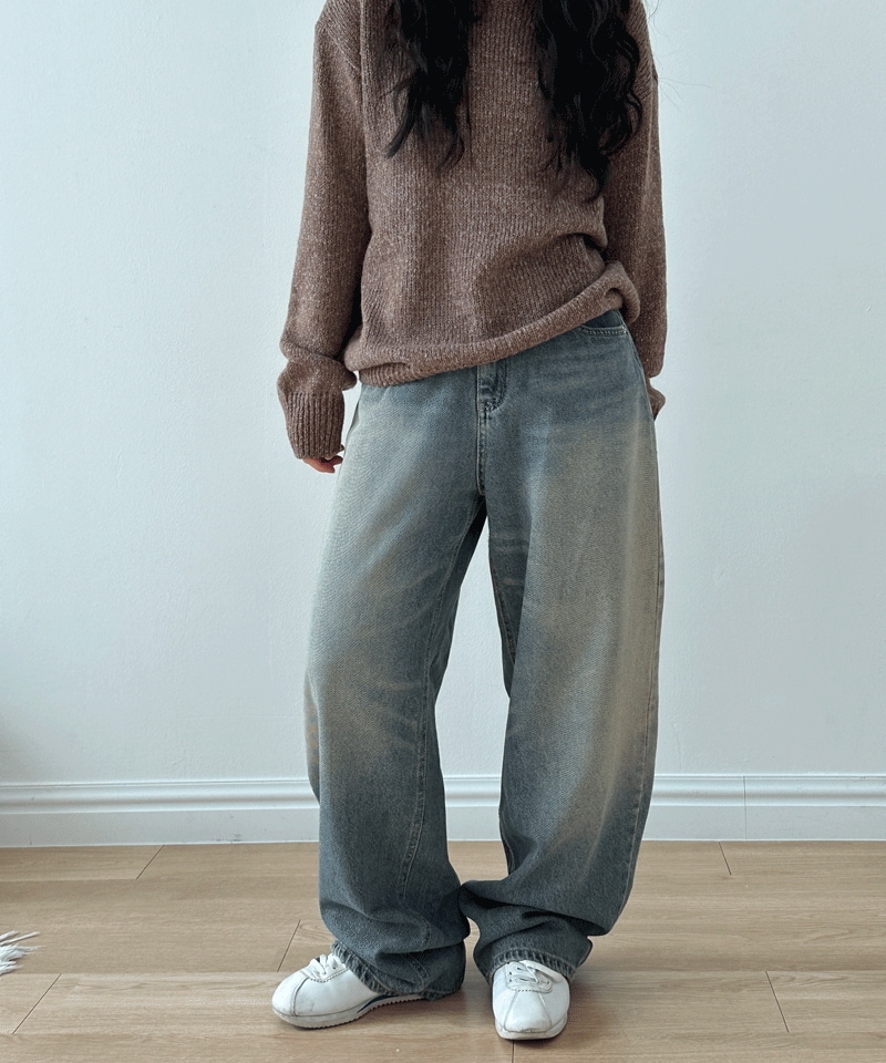 vintage washing denim pants