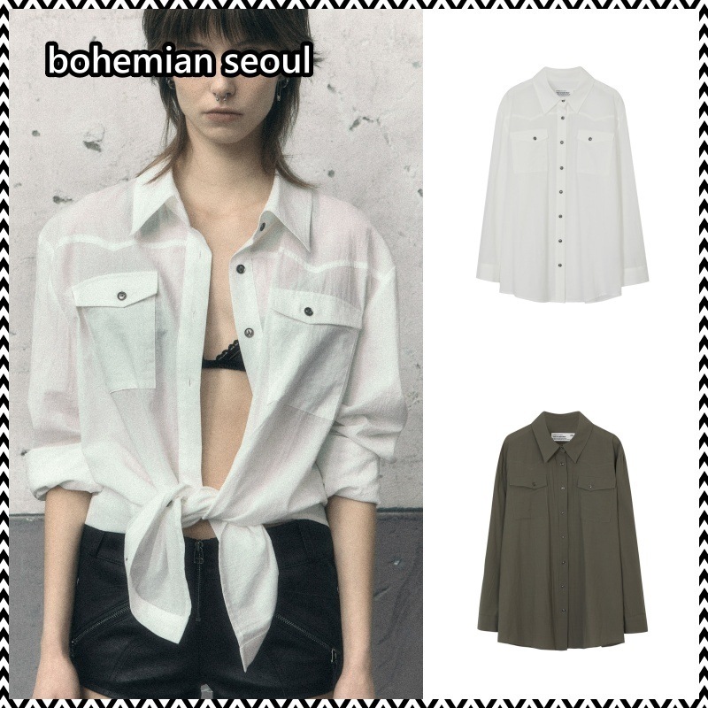 bohemian seoul 24SS WASHED COTTON WESTERN SHIRT