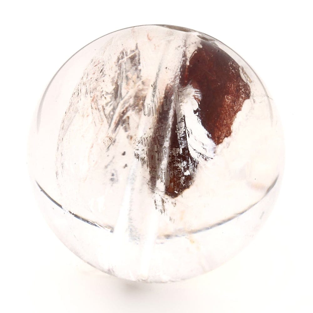 「1点もの 現品」 1粒売り 天然 オーラクォーツ ブラジル産 14mm パワーストーン バラ売り 天然石 パワーストーン ばら売り ビーズ 穴あき 1玉売り アクセサリー パー zz000122-k