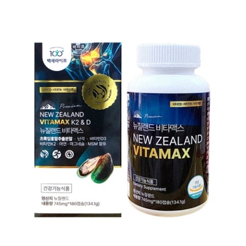 ニュージーランド ビタマックス 総合サプリ（180粒）緑イ貝＋亜鉛＋ビタミンK2・D3配合／骨＆免疫サポート