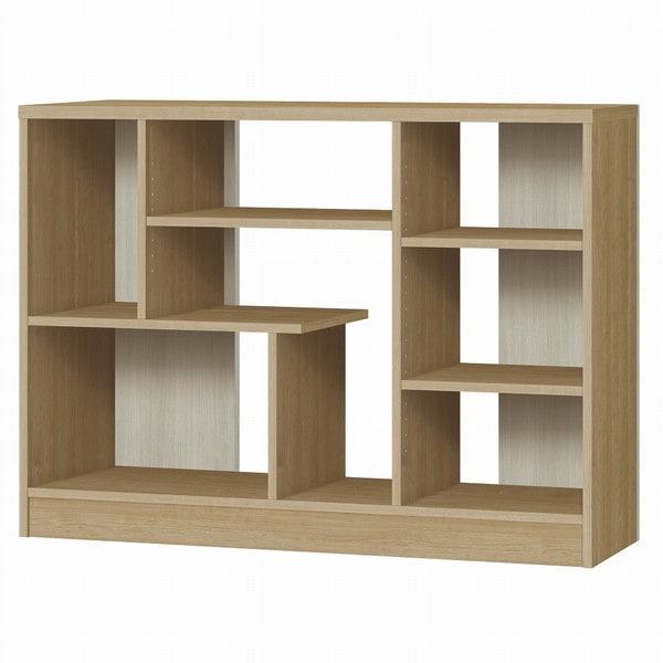 大洋 シェルラ SLR 8512 SMB スモーキーブラウン×グレーオーク デザインシェルフ (幅118.3cm×奥行31.3cm×高さ85.1cm / ワイドタイプ) メーカー直送