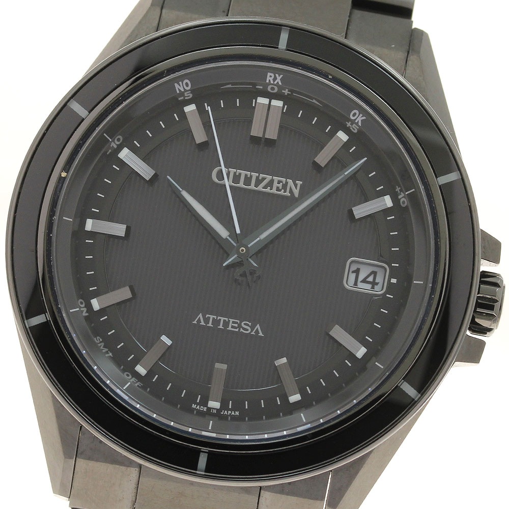 シチズン CITIZEN CB3035-72E/H128-001R704 アテッサ ACT Line デイト ソーラー電波 メンズ 良品 箱・保証書付き_937087【中古】