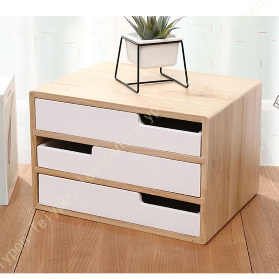 【短納期】文書収納ケース 引き出し付 卓上収納引出し 小物整理ボックス 小物入れ 大容量 完成品 デスク周り メイク収納ボックス 片づけ コピー用紙 木目 文庫本 卓上