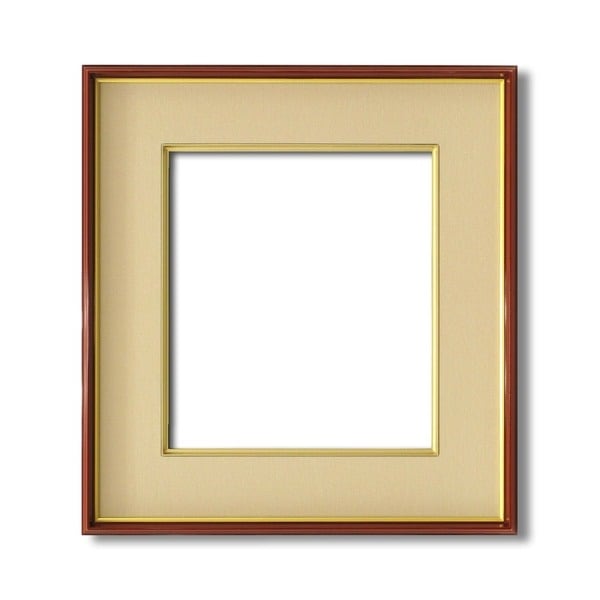 色紙額赤い縁に金色フレーム　色紙用　壁掛けひも　赤金　色紙（マット付き）275244mm　ベージュ