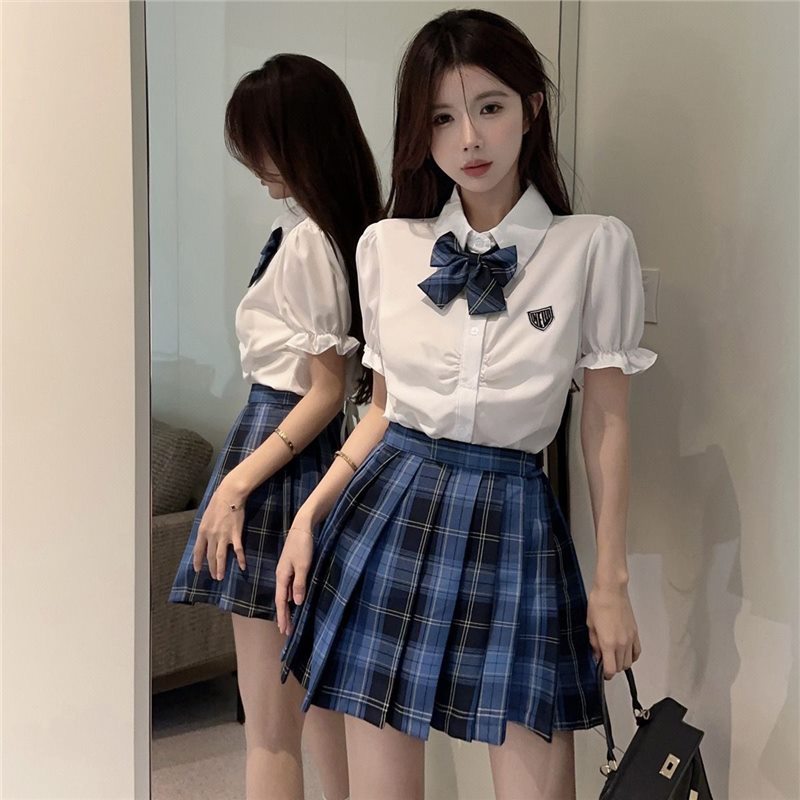 【1つ買うと10つ無料】白いウエストクロージングシャツjkユニフォームスーツ女性パフスリーブショートスリーブ女性の感触 72,442円