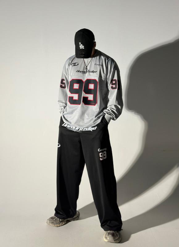 99 ナンバー高密度ジャージーワイドパンツ（新商品ジムウェアフード